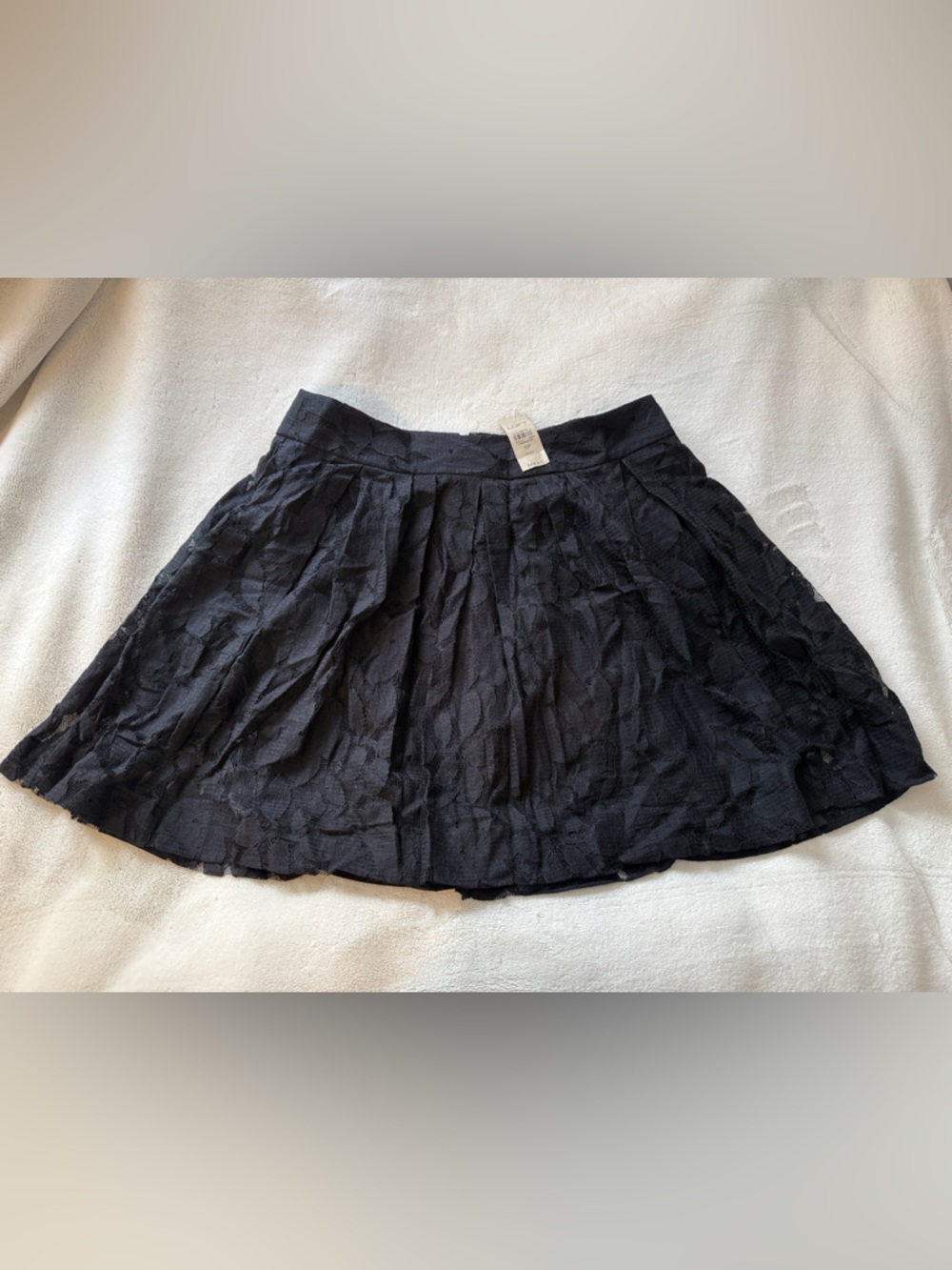 LOFT Black Textured Mini Skirt (petite)